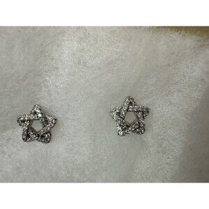 Stroili Stud Earrings Star of David Style 925 Sterling Silver Signed Italian